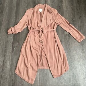 Thread & Supply Rose Pink Drape Belted Utility Jacket